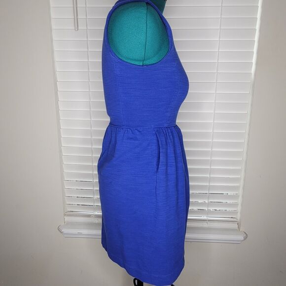 Madewell Cobalt Blue Verse Ponte Sleeveless Dress Pockets Preppy Classy Small - Picture 4 of 10
